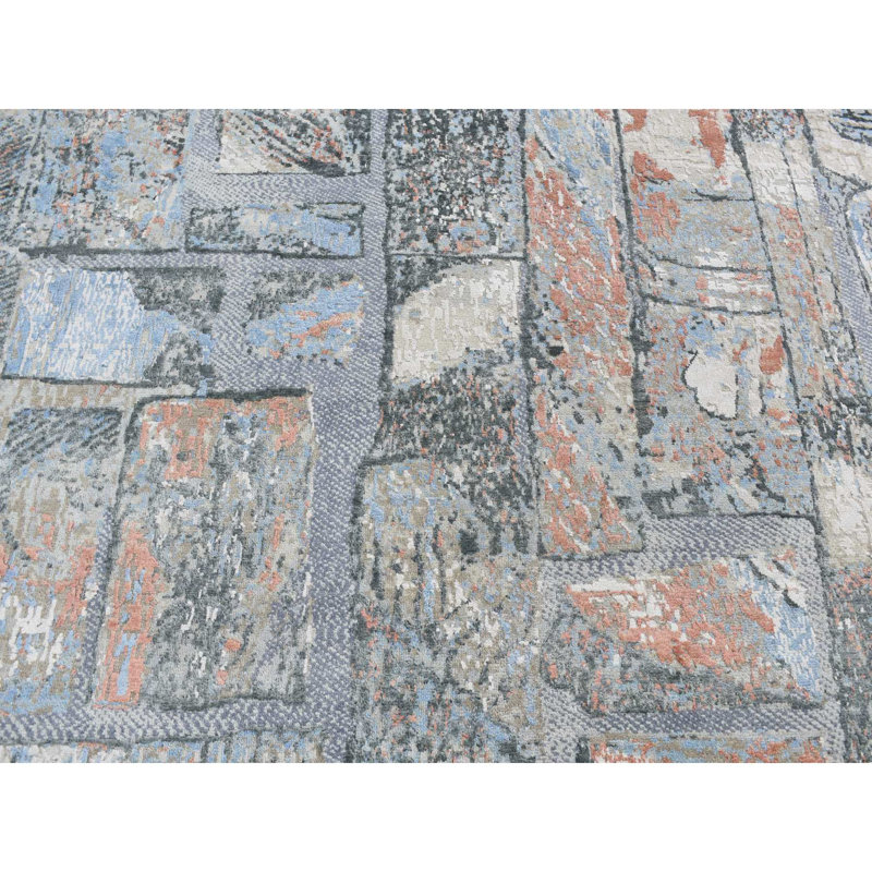 Tapis en laine et en soie véritable noué à la main 9 pi x 12 pi 2 po 9F1914BB7D044BAFA7185B90170E9791