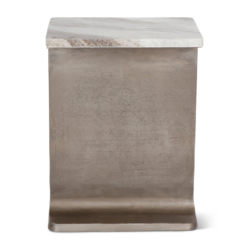 Table de bout en marbre Soder, Sable Toronto / nickel antique