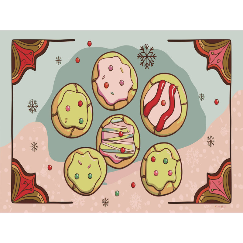 Tapis de vacances The Holiday Aisle® Cookies, Rectangulaire 3 pi x 5 pi