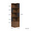Bibliothèque d'angle avec rangement, tablette à 4 niveaux en MDF et bois, éclairage DEL moderne