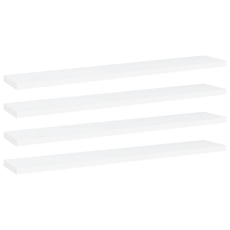 Tablettes flottantes étagères murales, Blanc très luisant, H 0,6 po x l 23,6 po x P 3,9 po