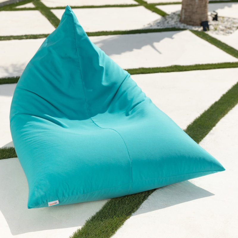 Grand fauteuil poire de détente d'extérieur Twist, Sunbrella® bleu de Cancun