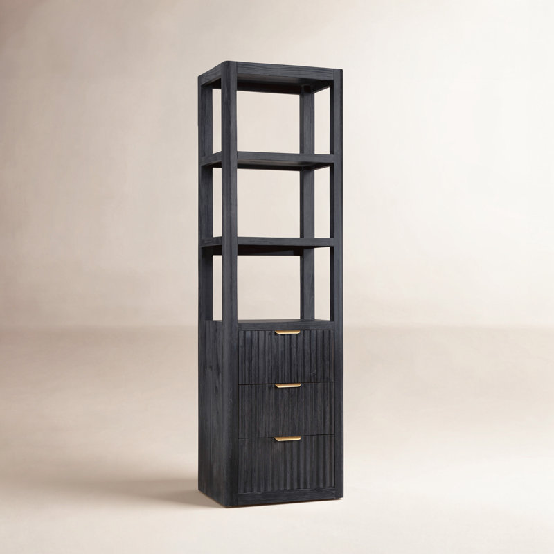 Armoire à linge sur pied Adela, Noir