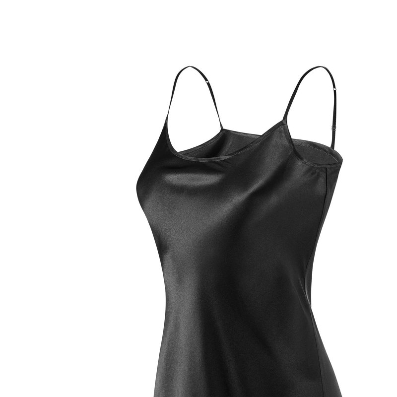 Angelica Short 100% Silk Female Sleeping Wear, XL, Black