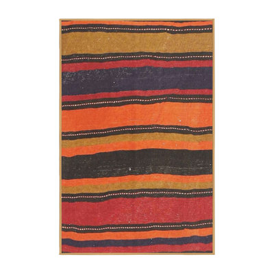 Tapis orange/rouge/noir contemporain