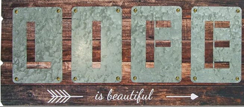  «Life Is Beautiful», ensemble de 2 décorations murales découpées rustiques H 12 po