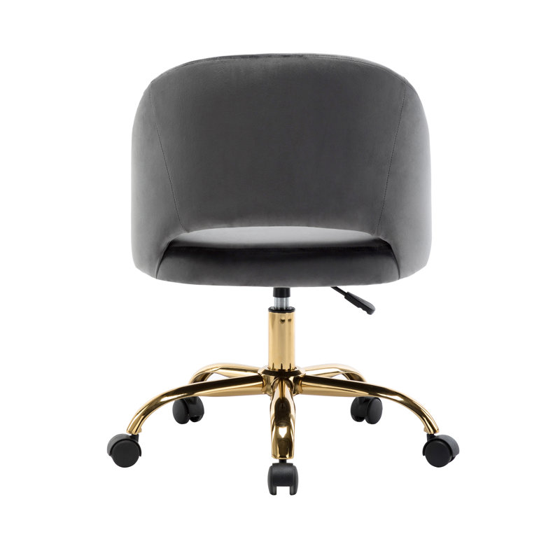 Shauna Velvet Office Chair, Grey
