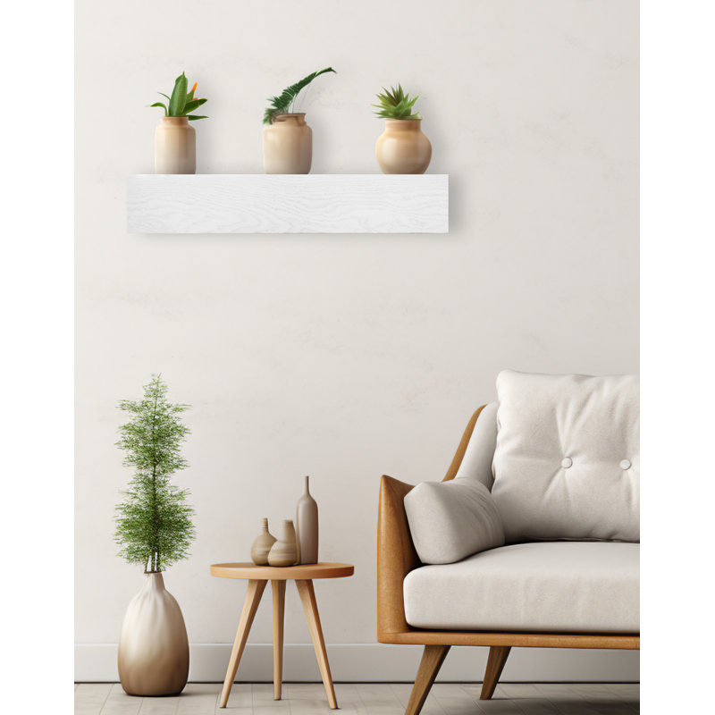 Rayons flottants avec support en métal Rayne, Blanc, H 6 po x l 21 po x P 7 po