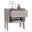Table de chevet H 22 po, un tiroir, une tablette ouverte, gris clair
