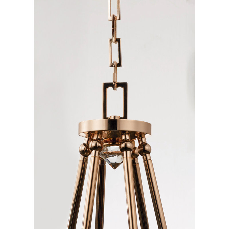 12 - Light LED Chandelier, Polished Gold