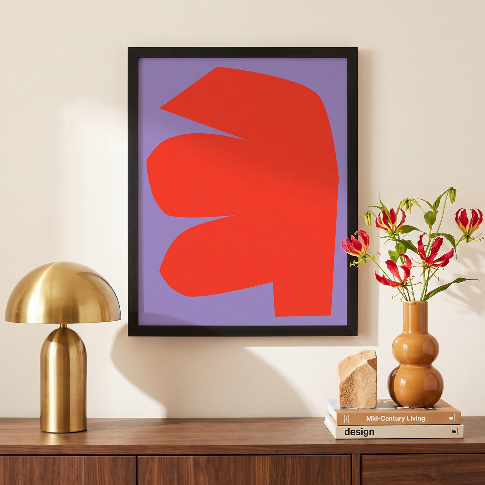 Akita "Module Minimalism 1" Print, 20" H x 16" W, Black Framed