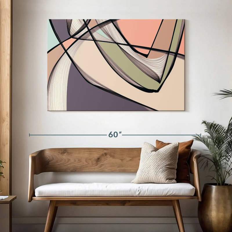 Avery Mid Century Modern Abstract III, H 32 po x l 48 po