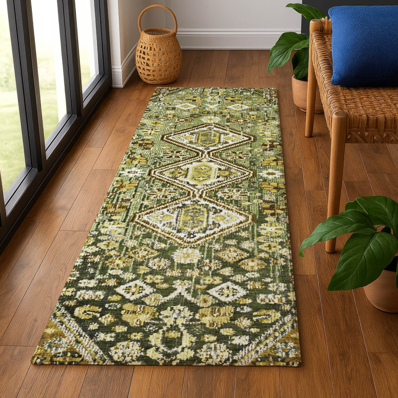 Premium Machine Washable Ashington AMF1834 Aztec Rug, Runner 2'3" x 7'6"