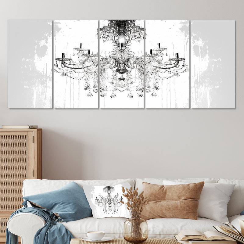 Ensemble de 5 décorations murales Epineux - Glam Chandelier, H 32 po x l 80 po