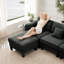 Repose-pieds Lucas - polyester - gris foncé-1976217256