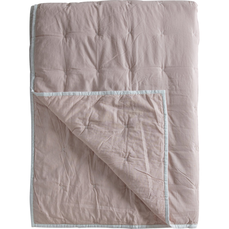 Kodeah Cotton Solid Colour Bedspread, Blush