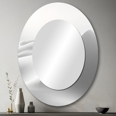 Eernal Desert Dreams Minimalisme - Grand miroir mural ovale sur métal