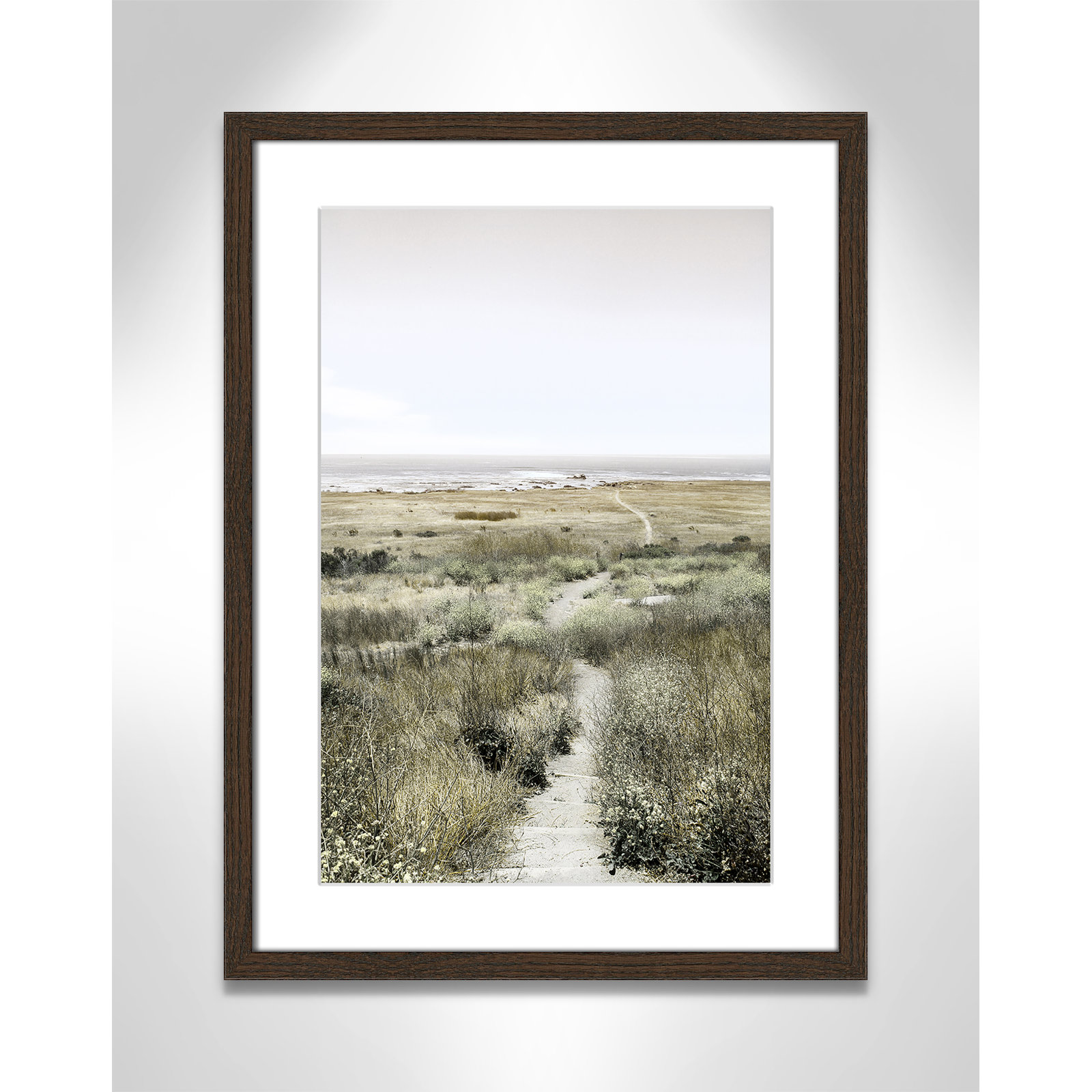 Toscani "Footpath to Paradise" Print, 17 W x 23 H x 0.75 D, Walnut Wood Grain