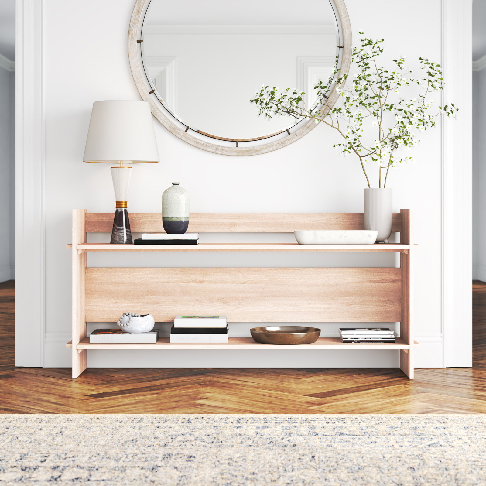 Dalina 76'' Solid Wood Console Table, Light Brown