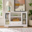 Buffet Farmhouse en bois avec tablettes réglables et tiroirs, idéal pour le rangement et la présentation de la cuisine