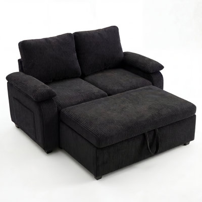 Armrest & Pull Out Bed For Modular Sectional Sleeper Sofa, Black