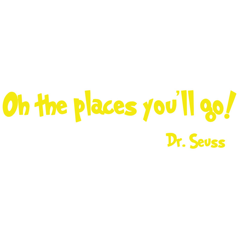 Décalcomanie murale oh the places you go seuss, Jaune