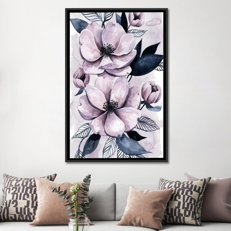 « lavande burst i », impression sur toile, H 26 po x l 18 po x P 1,5 po, Toile avec cadre noir, Pas de tapis