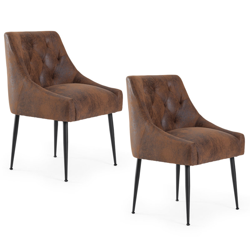 Dining Chairs (Set of 6) Mid Century Modern Kitchen Chair Comfortable Upholstered Premium Fabrics Dinner Chairs for Kitchen Dining Room