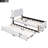 Twin Size White Upholstered Platform Bed with Trundle, Solid Pine Wood & MDF Construction, Berber Fleece Headboard, No Box Spring Needed, Easy Assembly-160194069