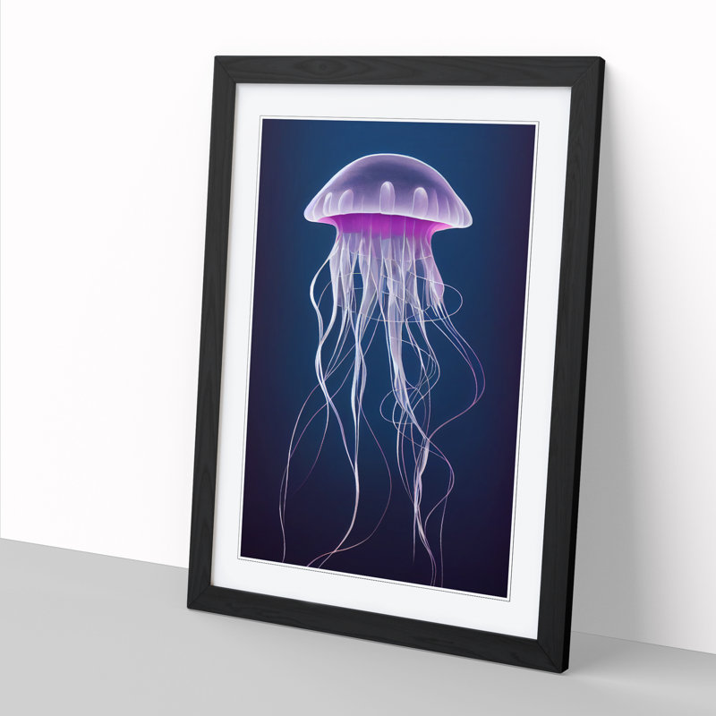 Casella Jellyfish Vol.4 - Picture Frame Print, 34" H x 25" W, Beige