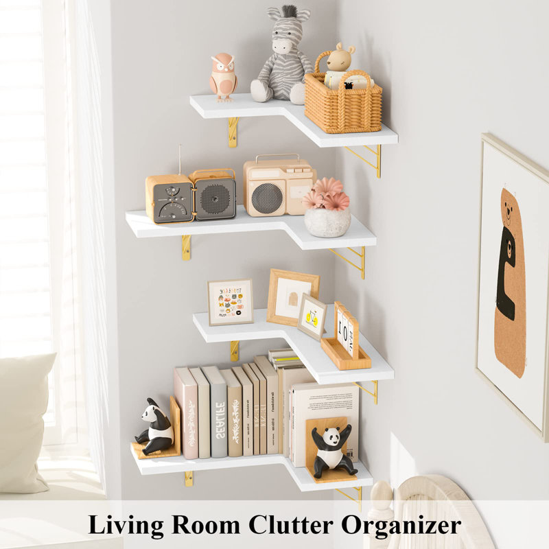 Corner Shelf Wall Mounted, White