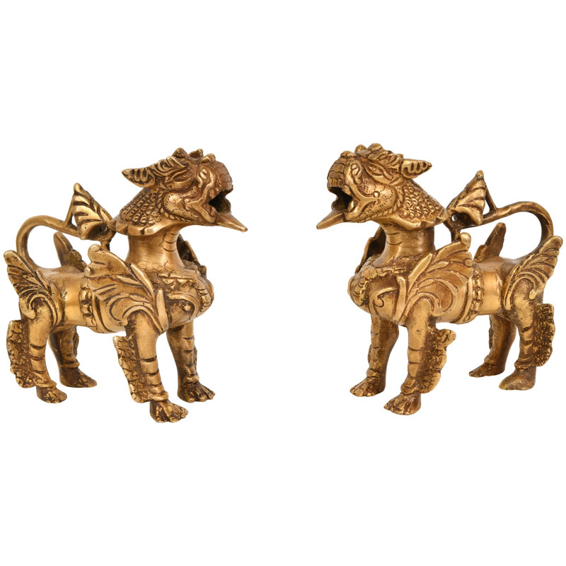 Paire de lions des neiges