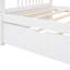 Lit de jour simple blanc avec lit gigogne escamotable, lit gigogne en bois massif, conçu pour l'espace Home Living