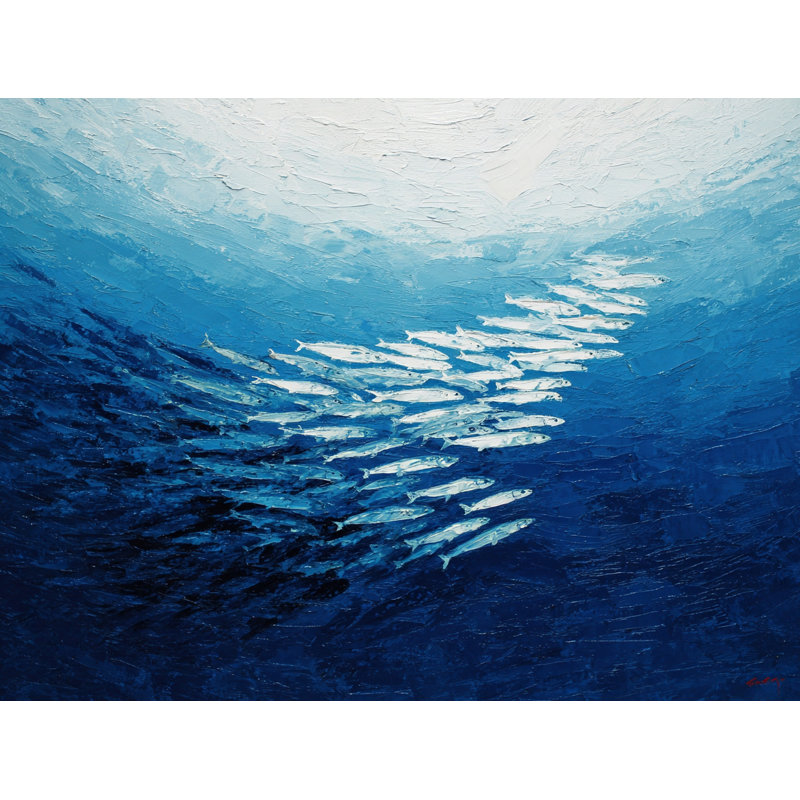 Silver School Current Wrapped Canvas Wall Art