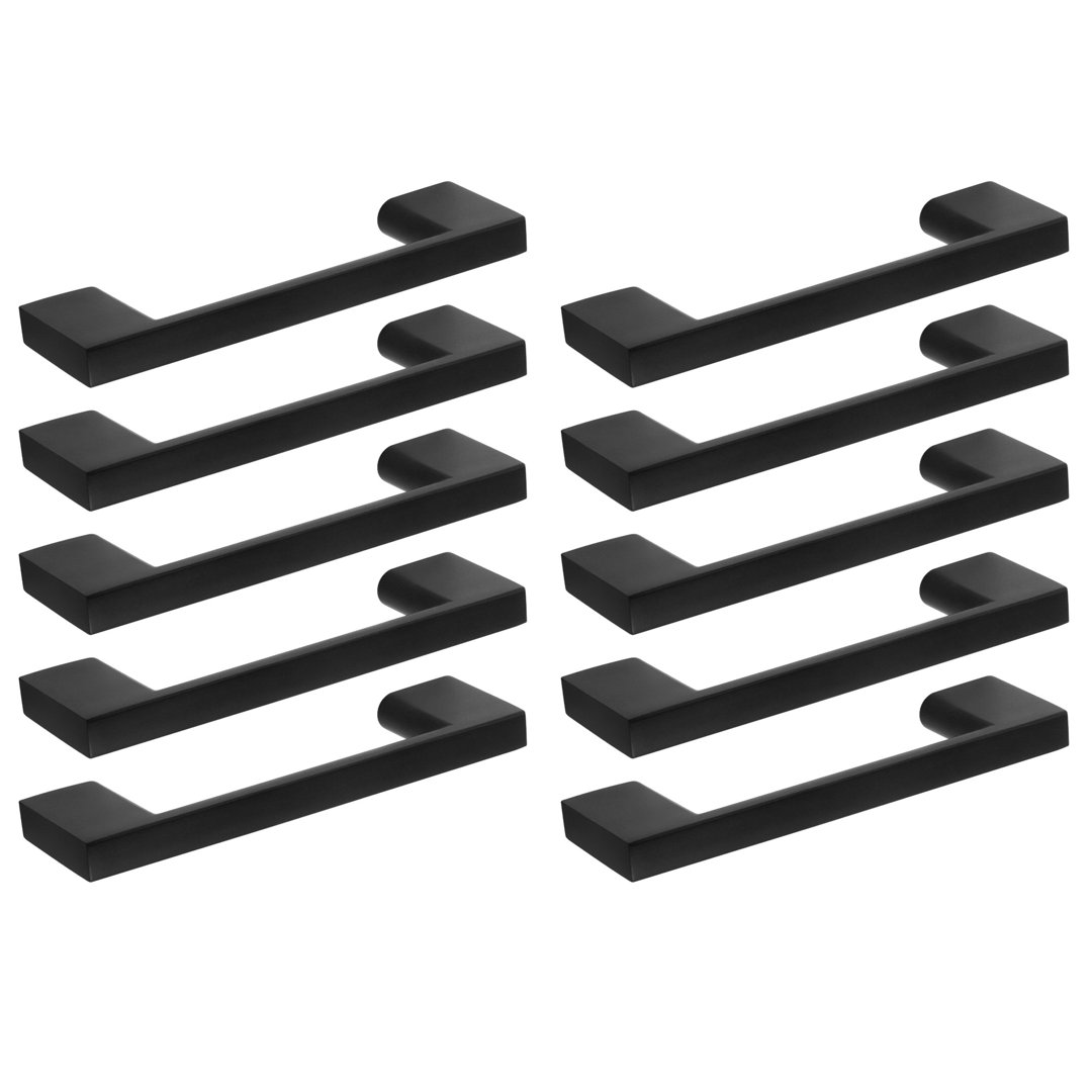 Caster Drawer Pull 3-Inch Center to Center in Matte Black, 10-Pack Design House