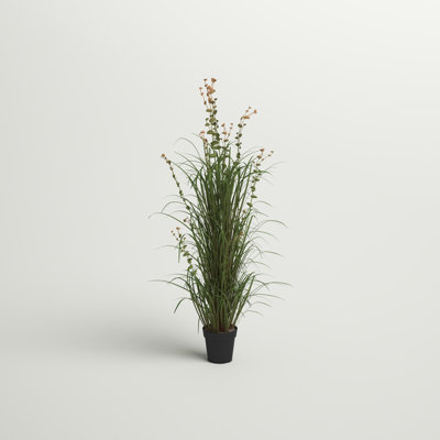 36" Artificial Potted Green Grass and Eucalyptus.