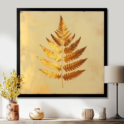 Gold Little Golden Fern - Gilded Botanical Picture Framed Wall Art