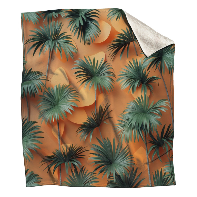Couvertures de feuilles de palmier tropicales, L 50 po x H 60 po