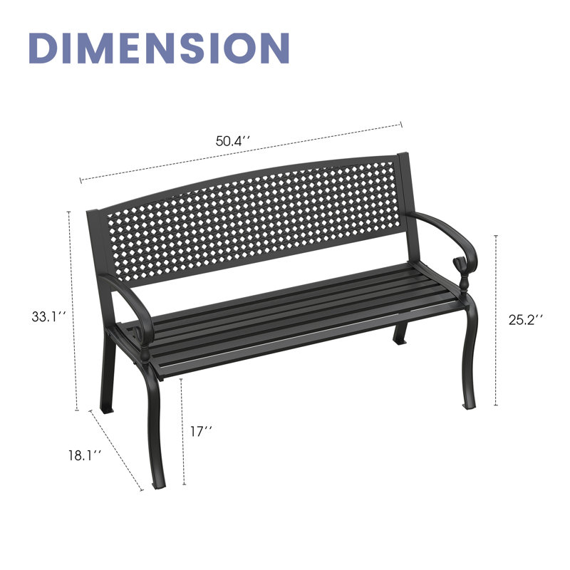 Banc de jardin en métal pour l'extérieur
