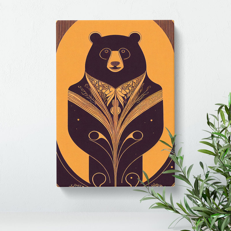 Art Deco Bear No.4 - Wrapped Canvas, 76cm H x 50cm W x 3cm D