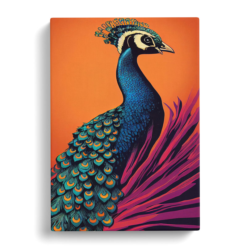 Virtuous Peacock - Wrapped Canvas, 50cm H x 35cm W x 3cm D