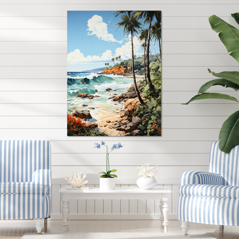 Beach Photo Tropical Vibes XXVII - Nautique et plage, reproductions d'art mural, L 30 po x H 40 po, Toile tendue