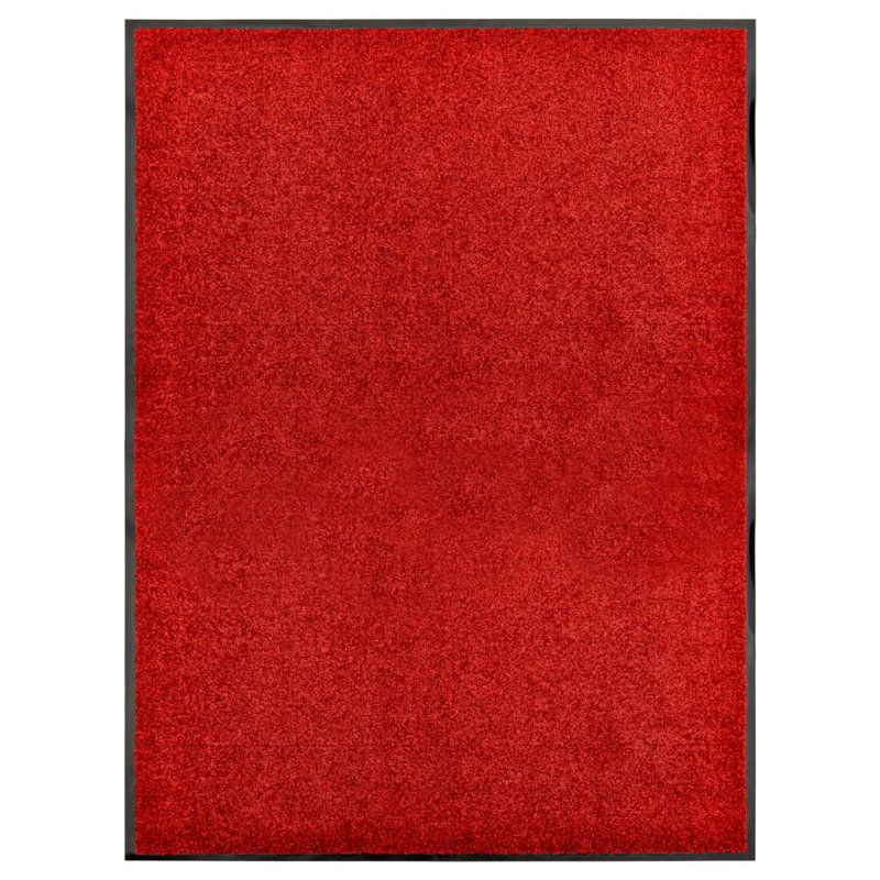 Deirore Non-Slip Indoor / Outdoor Doormat, Red, 0.9cm H x 120cm W x 90cm L