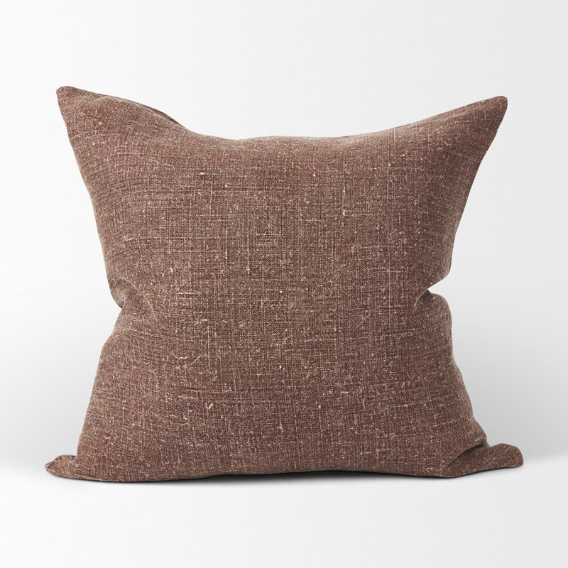 Housse de coussin carré en lin Jack, Brun