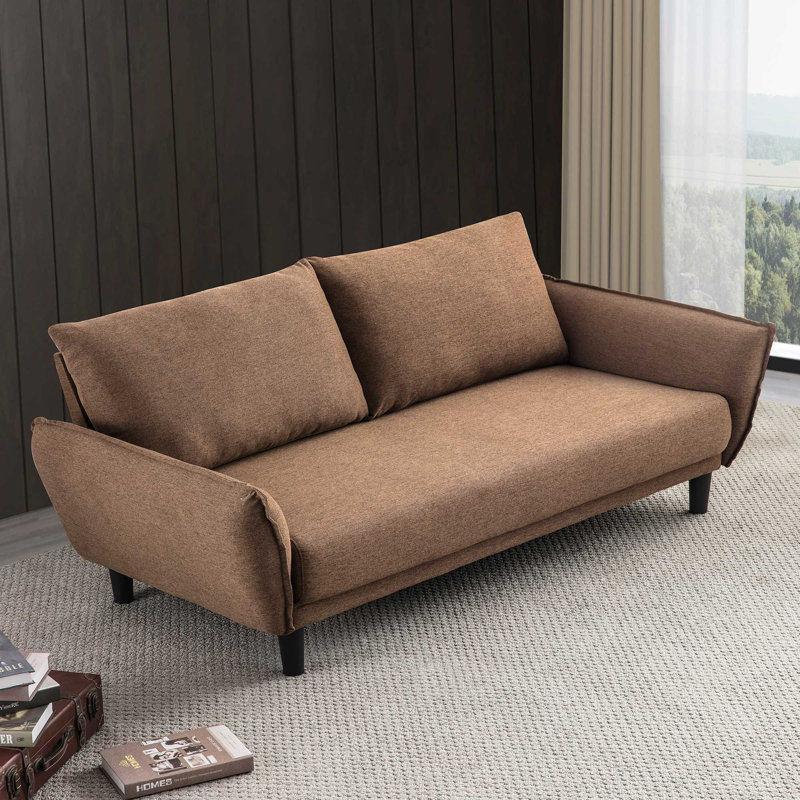 Navari Upholstered 71.65'' Sofa, Brown 100% Polyester