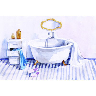 «Bathroom» en couleur - impression sur toile tendue