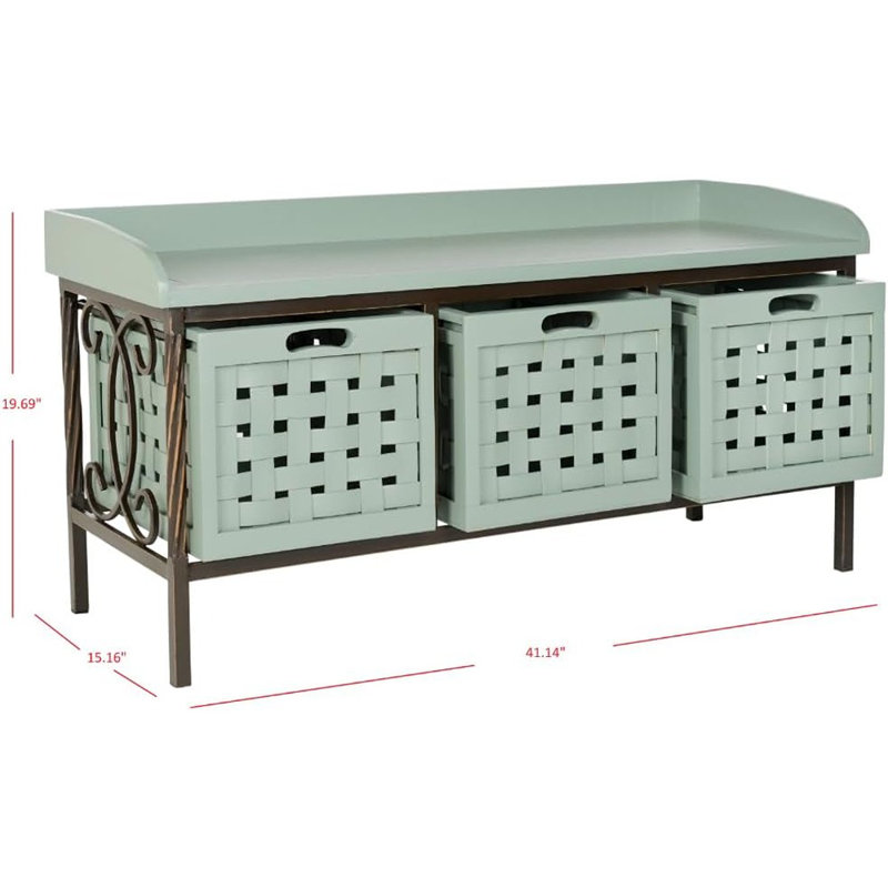 Banc de rangement en bois American Filbert Collection American Homes