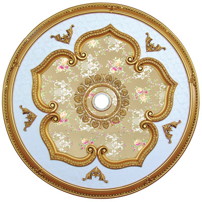 Médaillon rond de plafond doré
