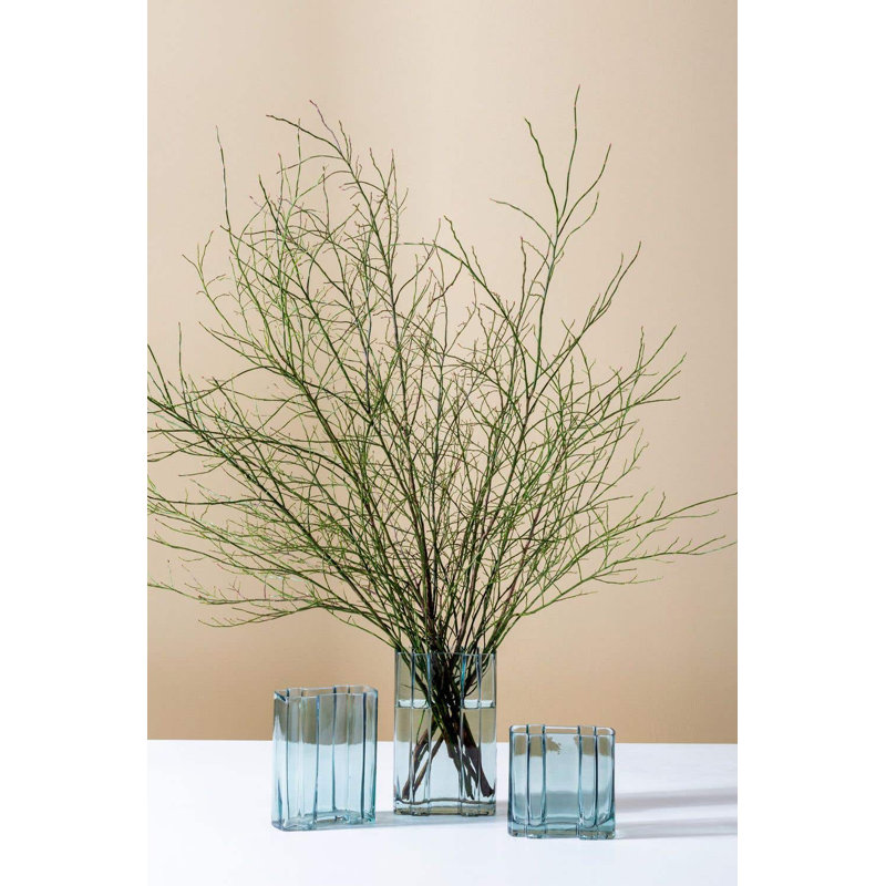Evanne Handmade Glass Table Vase, 8" H x 6.25" W x 2.75" D