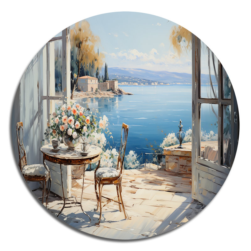Pulver - Paysages d'art rond en métal, H 16 po x l 16 po